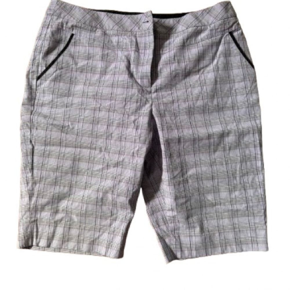 Cutter & Buck purple and black plaid  Bermuda Shorts